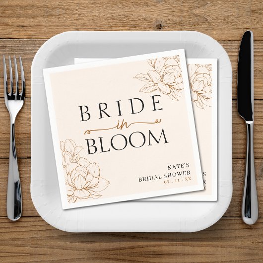 Bruid in Bloom Tan Brown Vrijgezellenfeest Servet