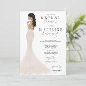 Bruid in champagne kanten bruidsjurk bridal shower kaart (Staand voorkant)