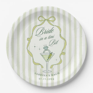 Bruid in een Tini Beetje Bachelorette Papieren Bordje