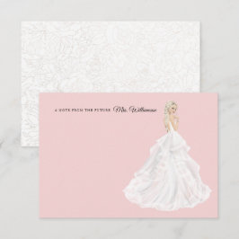 Bruid in Gown Vrijgezellenfeest Dank u kaart