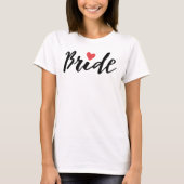 Bruid in het moderne kalligrafiescript t-shirt (Voorkant)