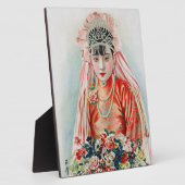 Bruid in het rood op Chinese bruiloft in Shanghai Fotoplaat (Zijkant)