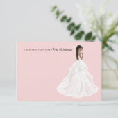 Bruid in jurk Bruidsfeest bedankkaart (Staand voorkant)