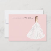Bruid in jurk Bruiloft Bridal Shower Bedankkaart (Voorkant)