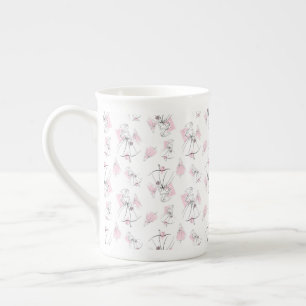 Bruid in roze fashion groep multi mok bone china
