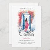 Bruid in Santorini | Grieks thema | Bruidsmeisje f Kaart (Voorkant / Achterkant)