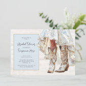 Bruid in trouwjurk Cowgirl laarzen in Kaart (Staand voorkant)