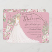 Bruid in witte jurk bruids thee douche kaart (Voorkant / Achterkant)