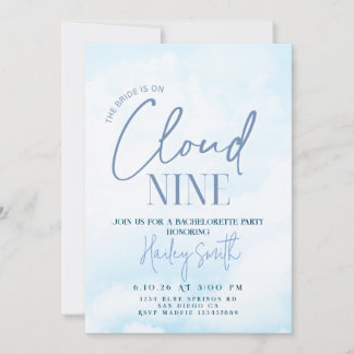 Bruid is op Cloud Nine Bachelorette uitnodiging