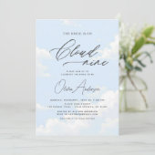 Bruid is op Cloud Nine Vrijgezellenfeest Kaart (Staand voorkant)