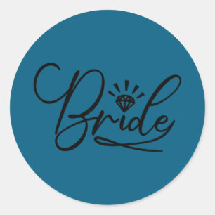 Bruid komt overeen met bruidegom bruidsmeisje vrij ronde sticker