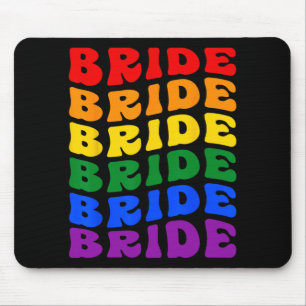 Bruid Lgbt Groovy Regenboog Vlag Bachelorette Fees Muismat