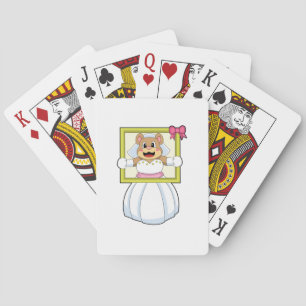 Bruid met bruidsjurk & Lijstje.p Pokerkaarten