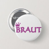 bruid met kroonpictogram ronde button 5,7 cm (Voorkant /achterkant)