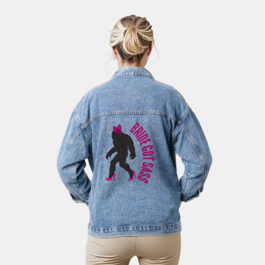Bruid met pit Sassy Sasquatch  Denim Jacket (Model)