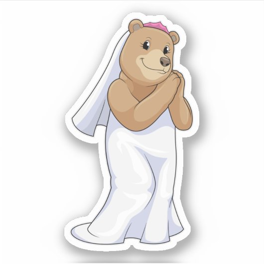 Bruid met sluier sticker (Voorkant)