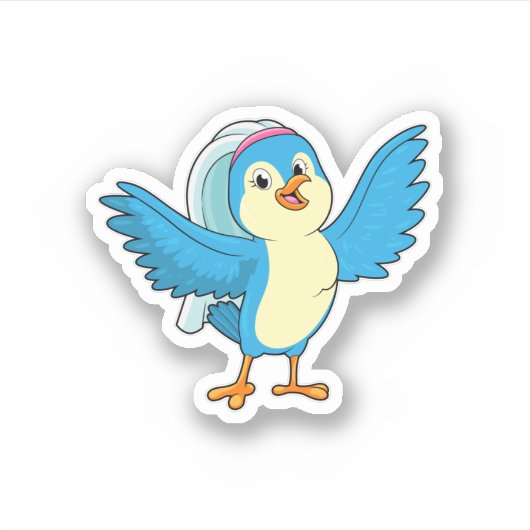 Bruid met sluier sticker (Voorkant)