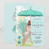 Bruid met tuin lingerie douche roodharige bruid kaart (Voorkant / Achterkant)