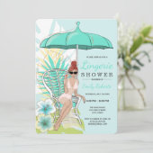 Bruid met tuin lingerie douche roodharige bruid kaart (Staand voorkant)