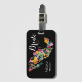 Bruid Mexico Bloemige Bestemming Trouwfeest Bagagelabel (Voorkant (verticaal))