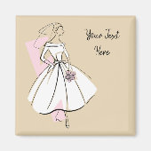 Bruid mode neutrale tekst magneet vierkant (Voorkant)