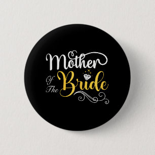 Bruid-moeder trouwfeest ronde button 5,7 cm