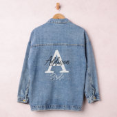 Bruid Monogram Initiaal en Naam Gepersonaliseerd Denim Jacket (Hangar)