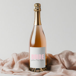 Bruid Mousserende Wijn Label Gepersonaliseerde t Sparkling Wijnetiket