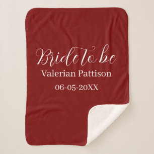 Bruid-naam datum mauve witte bruidsfeest we sherpa deken