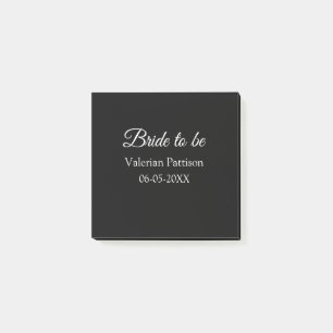 Bruid-naam datum zwart wit bruidsfeest we post-it® notes