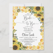 Bruid naar Bee rustieke bruids douche uitnodiging (Voorkant)