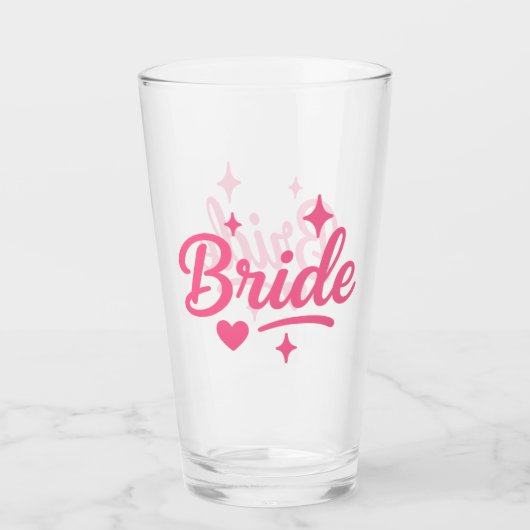 Bruid Neon Roze Glas (Voorkant)