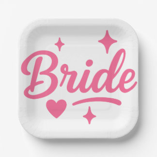 Bruid Neon Roze Papieren Bordje