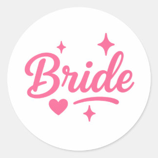 Bruid Neon Roze Schrift Ronde Sticker