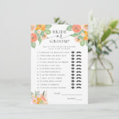 Bruid of bruidegom Helder Cocktail Bruidsspel Informatiekaartje (Staand voorkant)