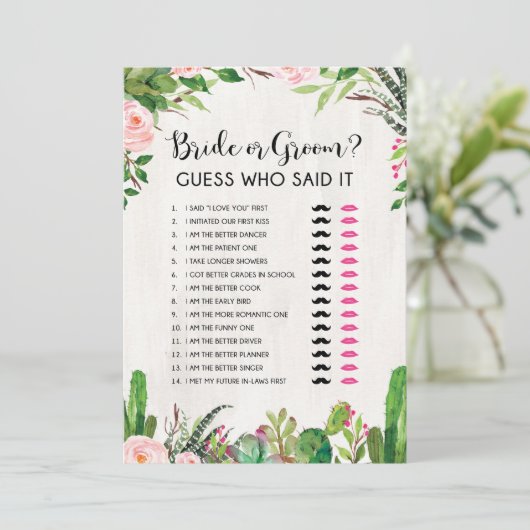 Bruid of Bruidegom Hij of Zij Fiesta Vrijgezellenf Kaart (Staand voorkant)