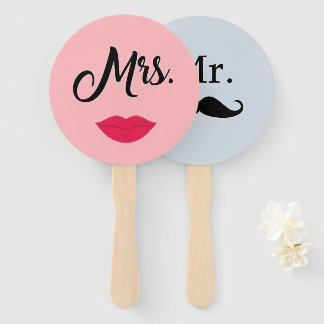 Bruid of Bruidegom Mr Mrs Trouwspel Handventilator Handwaaier