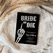 Bruid of Die Gothic schedel Bachelorette Party Kaart