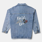 Bruid of Die Roos Skelet Hand Gotische Bruiloft Denim Jacket (Achterkant)
