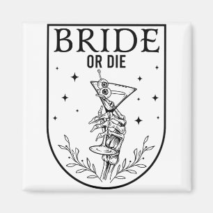 Bruid of Die Spooky Seizoen Halloween Wedding Bach Magneet
