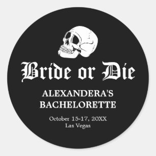 Bruid of Die Til Death Doe Ons Feest Bachelorette Ronde Sticker