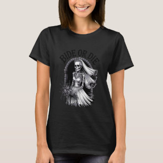Bruid Of Sterf Bachelorette Goth Trouwfeest Skelet T-shirt