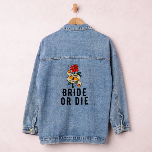 Bruid of sterf Roze Gothische bruiloft Bruidsfeest Denim Jacket (Hangar)