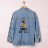 Bruid of sterf Roze Gotische bruiloft Bruidsuitnod Denim Jacket (Hangar)