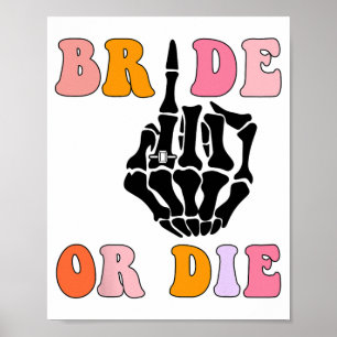 Bruid of sterf Skelet Ring Vinger Retro Bacheloret Poster