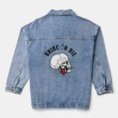 Bruid of Sterf Skull Gotische Halloween Bacheloret Denim Jacket (Achterkant)