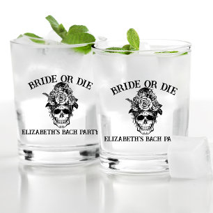 Bruid of sterven gepersonaliseerde bruidsmeisjes t whisky glas