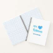 Bruid om mevrouw te worden naam datum blauw hart w notitieboek (Binnen)