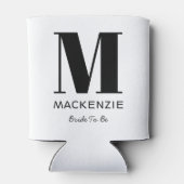 Bruid om Monogram Naam te zijn Blikjeskoeler (Achterkant)