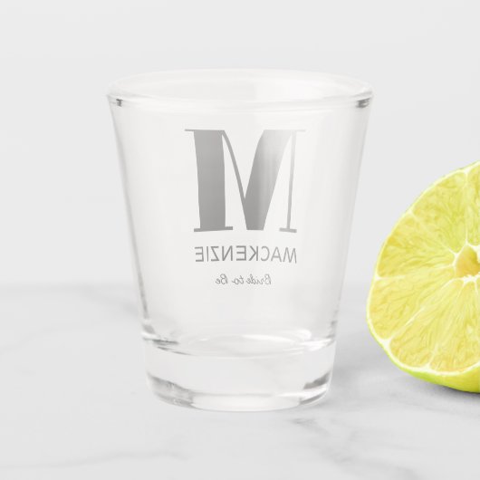 Bruid om Monogram Naam te zijn Shot Glas (Achterkant)